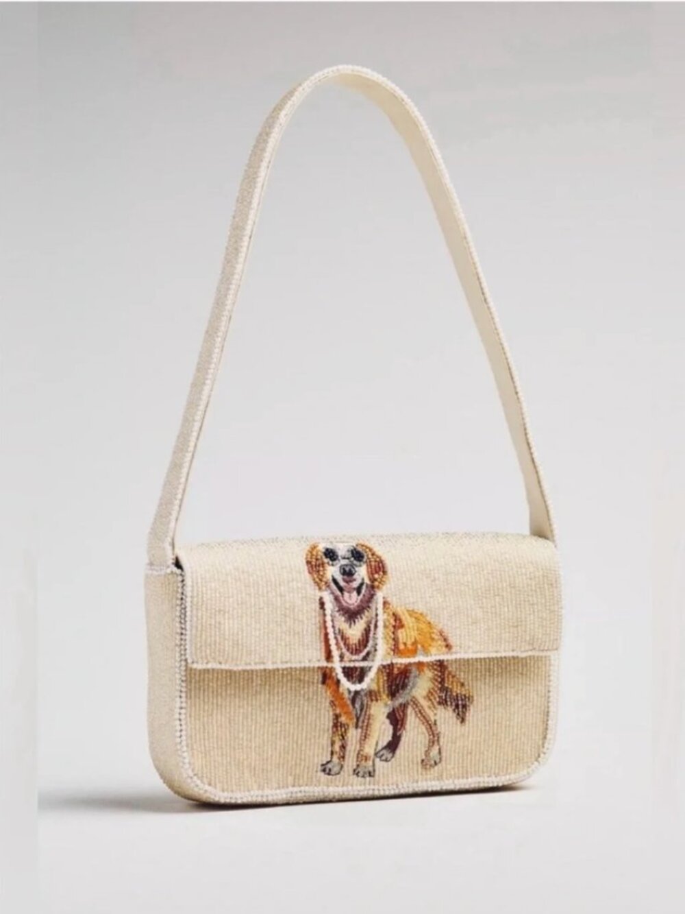 Anthropologie Fiona Beaded Bag: Animal Edition Golden Retriever